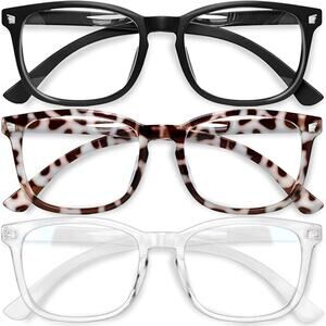 Blue Light Blocking Glasses Women -Computer Glasses  3 pack TR90 Frames